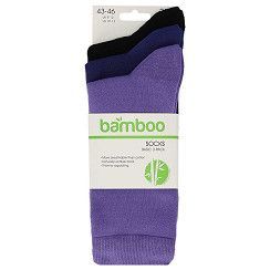 Bambus-Socke - Gr. 35-42 - lila - 3er Pack
