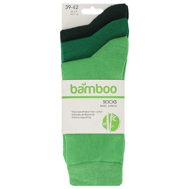 Bambus-Socke - Gr. 39-46 - grasgrün - 3er Pack