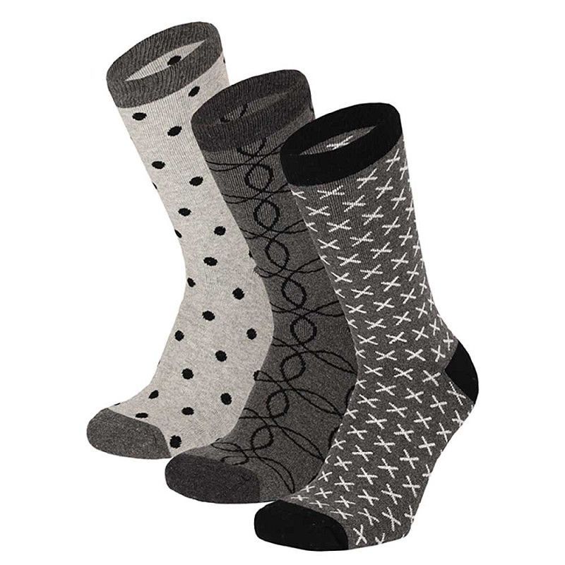 Vollfrottee-Socken mit Muster – hellgrau/grau - 3er Pack Vollfrottee-Socken mit Muster – hellgrau/grau - 3er Pack