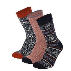 Vollfrottee-Socken Motiv - blau/rost - 3er Pack Vollfrottee-Socken Motiv - blau/rost - 3er Pack