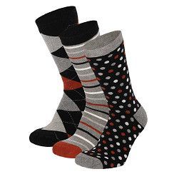 Vollfrottee-Socken Motiv - schwarz/rost/grau - 3er Pack Vollfrottee-Socken Motiv - schwarz/rost/grau - 3er Pack