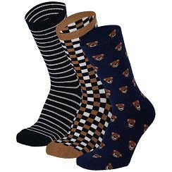 Kinder Vollfrotteesöckchen Gr. 23-38 - Bärchen - blau - 3 Paar Kinder Vollfrotteesöckchen Gr. 23-38 - Bärchen - blau - 3 Paar