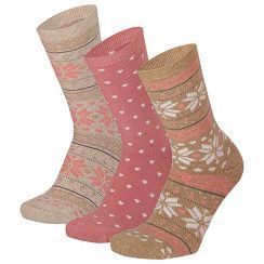 Kinder Vollfrotteesöckchen Gr. 23-38 - Schnee - rosé/beige - 3 Paar