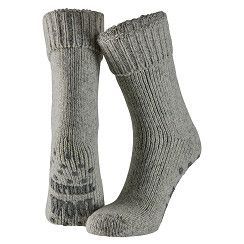 ABS-Woll-Socken - 47% Wolle - hellgrau - Gr. 39-46 - 1 Paar