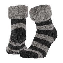 ABS-Woll-Socken - 47% Wolle - schwarz/grau - Gr. 35-42 - 1 Paar