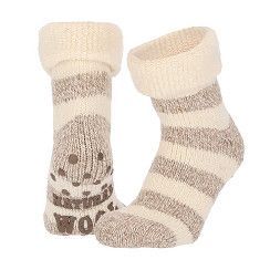 ABS-Woll-Socken - 47% Wolle - beige - Gr. 35-42 - 1 Paar