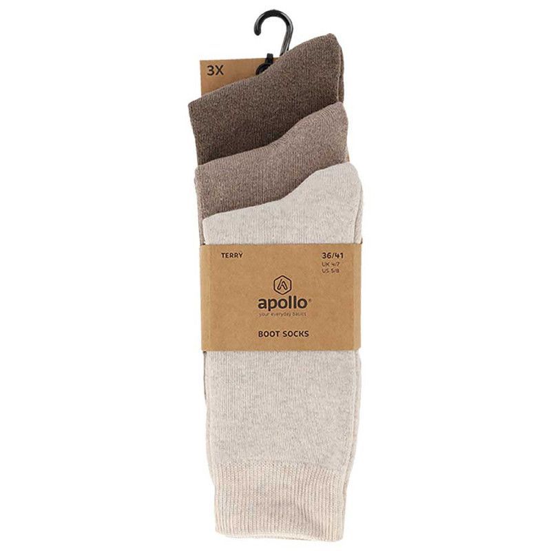 Vollfrottee-Socken uni - beige- 3er Pack