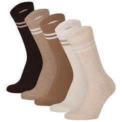 Damen-Socke Rippe - braun/beige  - 5er Pack Damen-Socke Rippe - braun/beige  - 5er Pack