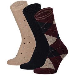 Damen Motivsocke Raute - marine/beige/wein -  3er Pack Damen Motivsocke Raute - marine/beige/wein -  3er Pack