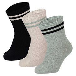 Baby Socken mit Ringel und Rippenschaft - mint/ecru/marine - 3 Paar Baby Socken mit Ringel und Rippenschaft - mint/ecru/marine - 3 Paar