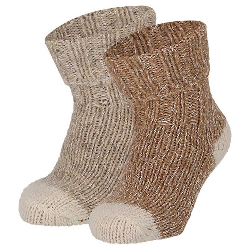 Baby Woll-Söckchen  - beige  - Newborn bis Gr. 23/26 - 2 Paar