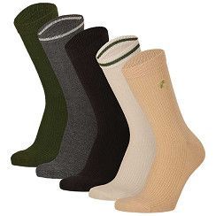 Damen-Socke Rippe mit Stickerei- -braun/grün/grau - 5er Pack Damen-Socke Rippe mit Stickerei- -braun/grün/grau - 5er Pack