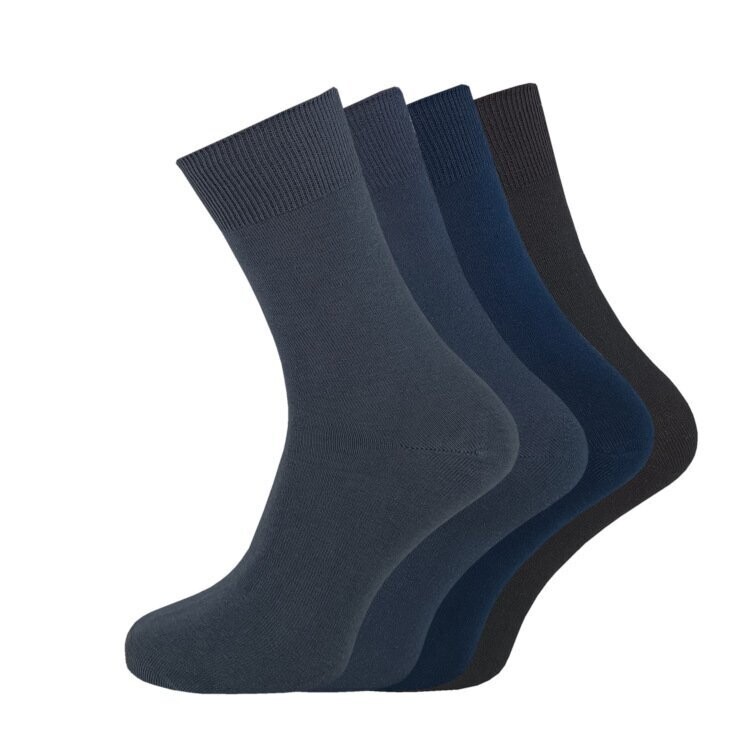 Socken ohne Naht aus 100% Baumwolle - 4 Farben- glatt gestrickt - 5er Pack
