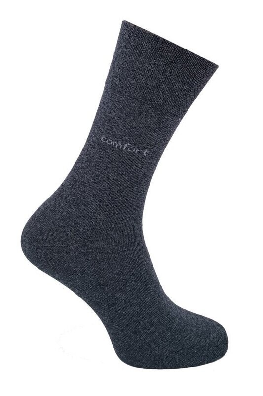 Socken mit Komfortbund "ohne Gummi" - Gr. 47/49 - anthrazit - 2er Pack