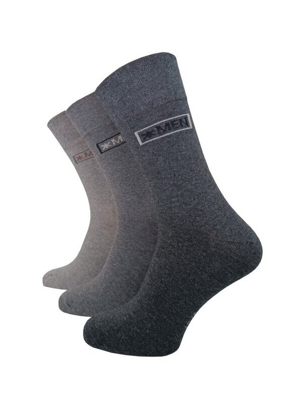 Socken mit Komfortbund "ohne Gummi" mit Motiv  - Grautöne - 3er Pack