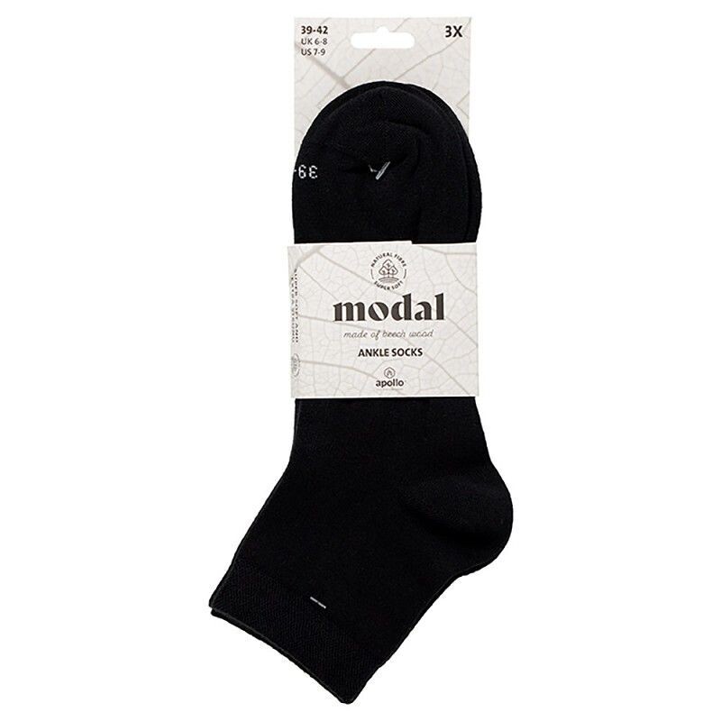 Kurzschaft-Socken aus weichem Modal – schwarz - 3er Pack Kurzschaft-Socken aus weichem Modal – schwarz - 3er Pack