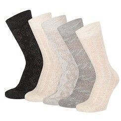 Damen-Socke mit Strukturmuster - grau  - 5er Pack