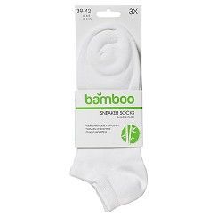 Sneaker aus Bambus-Viskose - Gr. 47/50 - weiß- 3er Pack