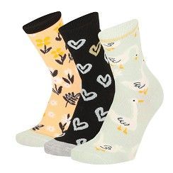 Kinder Socke Gr. 23-38 - Gänsewiese - mint/orange -  3 Paar