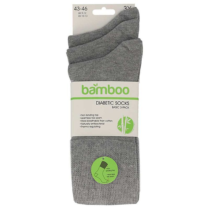 Bambus Komfortbund-Socken - Gr. 47/50 - graumelange - 3er Pack Bambus Komfortbund-Socken - Gr. 47/50 - graumelange - 3er Pack