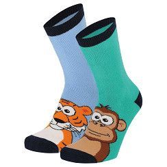 Kinder ABS Vollfrottee-Socken - Gr. 23-38- blau/grün -  2er Pack
