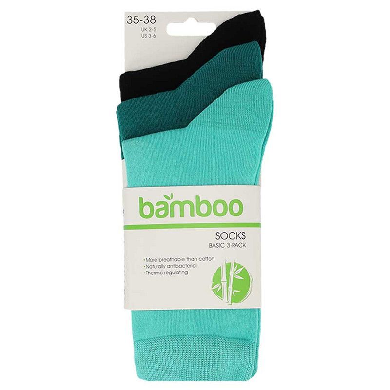 Bambus-Socke - Gr. 35-46 - türkis - 3er Pack