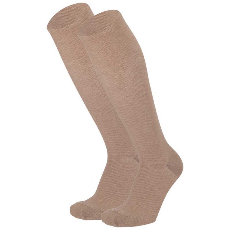 Reise-Stütz-Kniestrümpfe Kompression aus weichem Modal – beige - 2er Pack