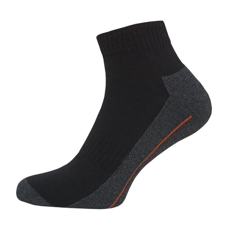 Kurze Arbeits- und Freizeitsocken mit Frotteesohle - schwarz/grau-  2er Pack