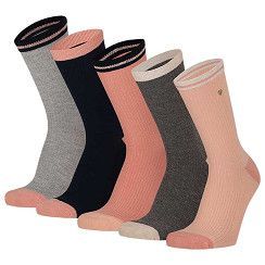 Kinder Socke Gr. 23-38 - Rippe im Schaft - Herz  - 5 Paar