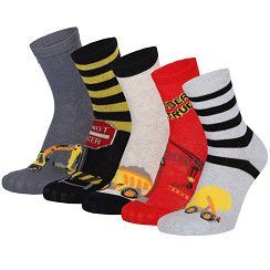 Kinder Socke  Gr. 19-34 - Baustelle - 5 Paar