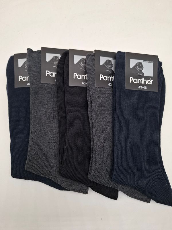 Socken ohne Naht aus 100% Baumwolle - 3 Farben- 1:1 Rippe  - 5er Pack