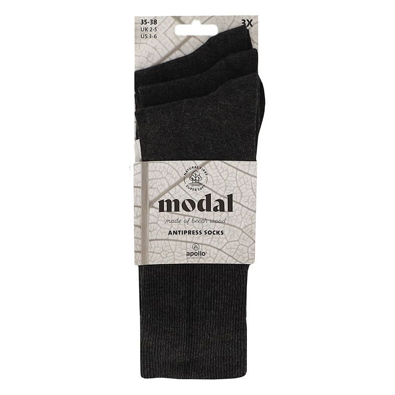 Komfortbund-Socken aus weichem Modal – anthra - 3er Pack Komfortbund-Socken aus weichem Modal – anthra - 3er Pack