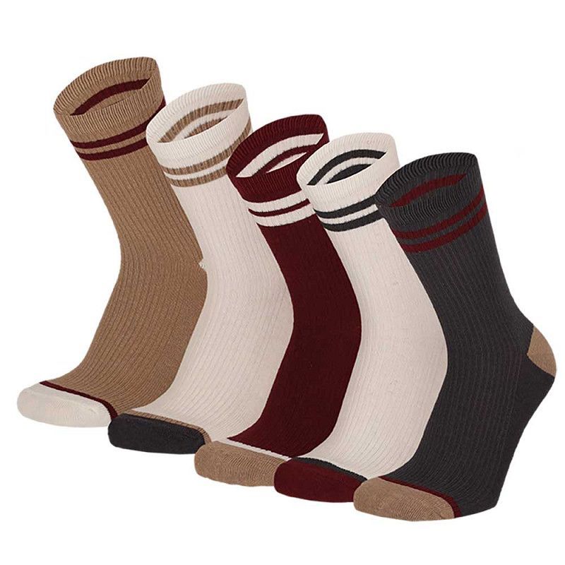 Kinder Socke Gr. 23-38 - Ringel, beige/braun - 5 Paar