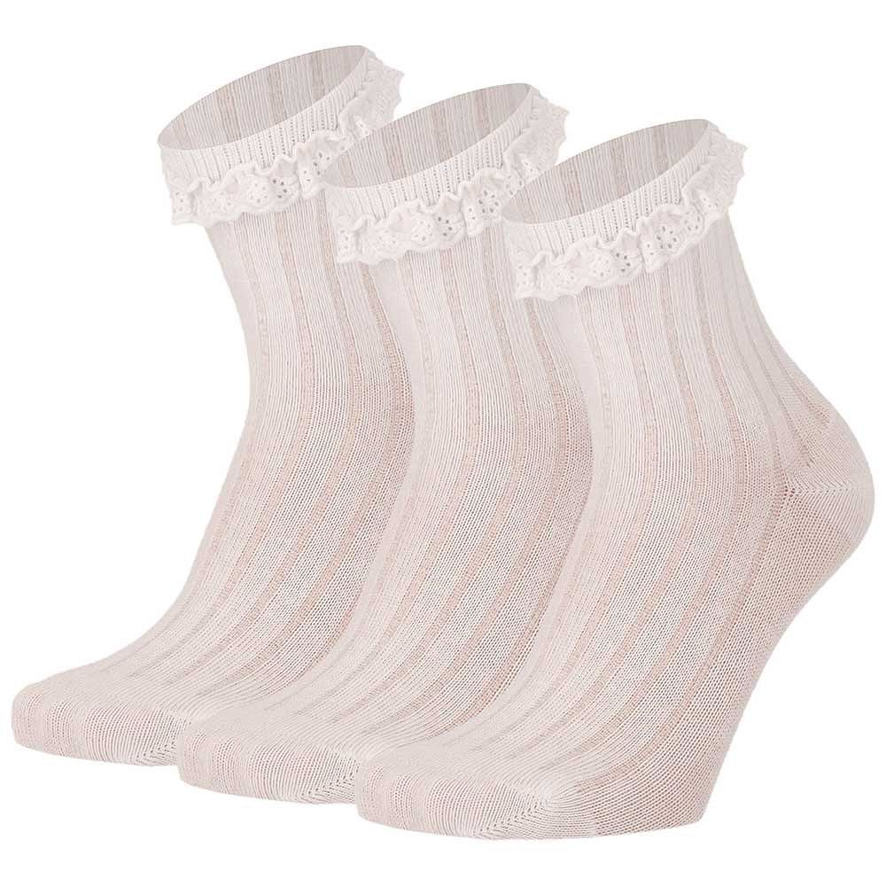 Kinder Socke Gr. 23-38 - Rüschenrand - weiß - 3 Paar Kinder Socke Gr. 23-38 - Rüschenrand - weiß - 3 Paar