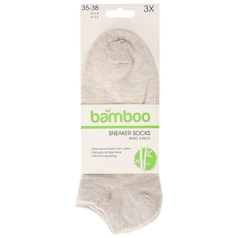 Sneaker aus Bambus-Viskose - beige-melange - 3er Pack