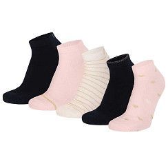 Sneaker mit Glitzer - rosa/schwarz/ecru - 5er Pack