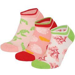 Sneaker mit Strandmotiven  - rosé/grün - 3er Pack