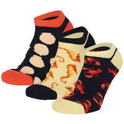 Sneaker mit Strandmotiven  - schwarz/gelb - 3er Pack