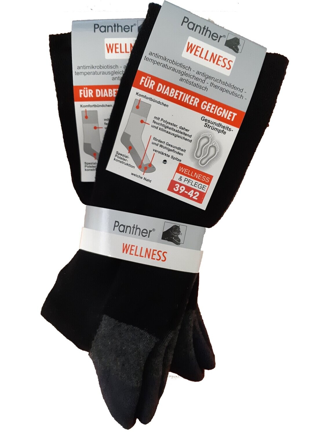 Wellness-Socken Komfortbund Wellness-Socken Komfortbund "ohne Gummi" mit Frotteesohle - Gr. 47-50 - 2er Pack