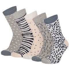 Damen Motivsocke - grau/jeans - 5er Pack