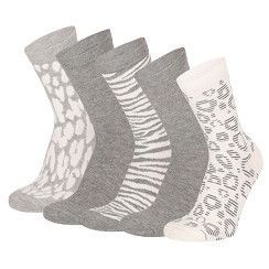 Damen Motivsocke - grau - 5er Pack