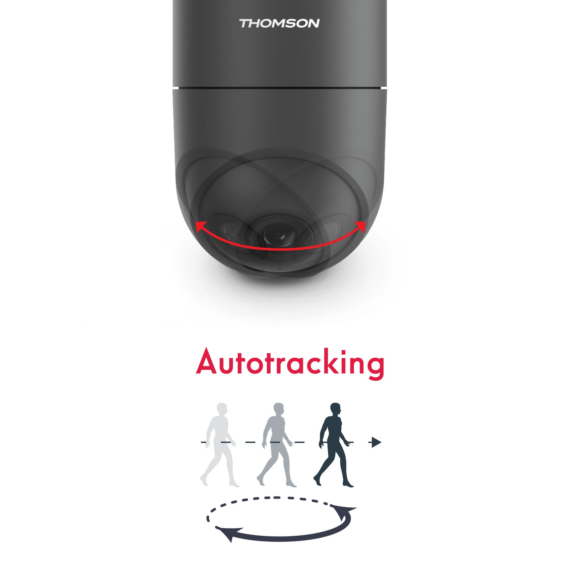 Telecamera esterna connessa, rotante, motorizzata, illuminazione integrata - Rheita 100 - Thomson