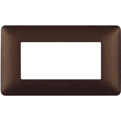 Placca Matix 4 moduli marrone caffe
