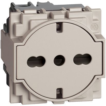 Presa bipasso flat standard tedesco e italiano 2P+T 10/16 A SABBIA