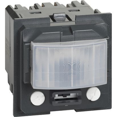 Interruttore con sensore di movimento a raggi infrarossi passivi adatto per tutti i tipi di carico comprese lampade LED - 2 fili - circuito crepuscolare a soglia variabile con possibilità di esclusion Interruttore con sensore di movimento a raggi infrarossi passivi adatto per tutti i tipi di carico comprese lampade LED - 2 fili - circuito crepuscolare a soglia variabile con possibilità di esclusion