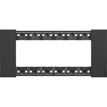 Placca Living Now 6 moduli - nero - materiale: plastica