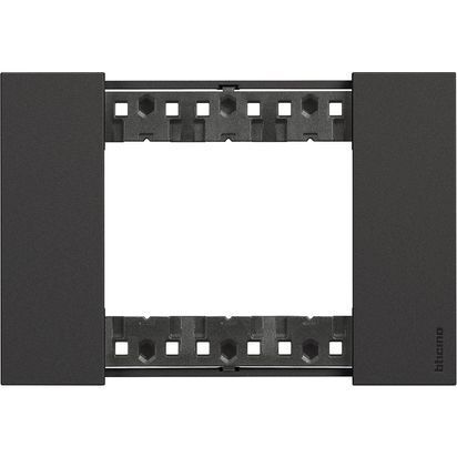 Placca Living Now 3 moduli - nero - materiale: plastica