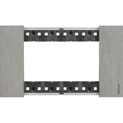 Placca Living Now 4 moduli - acciaio - materiale: zama