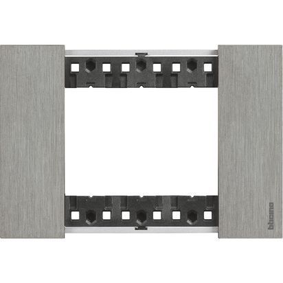 Placca Living Now 3 moduli - acciaio - materiale: zama