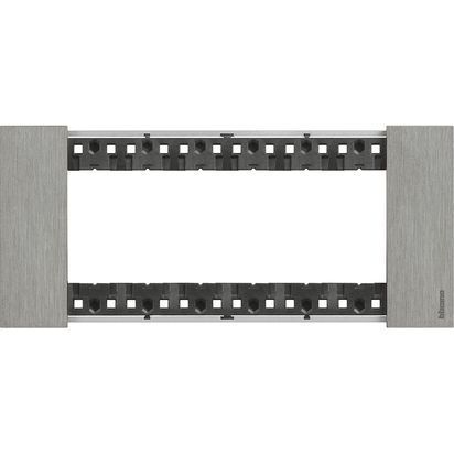 Placca Living Now 6 moduli - acciaio - materiale: zama